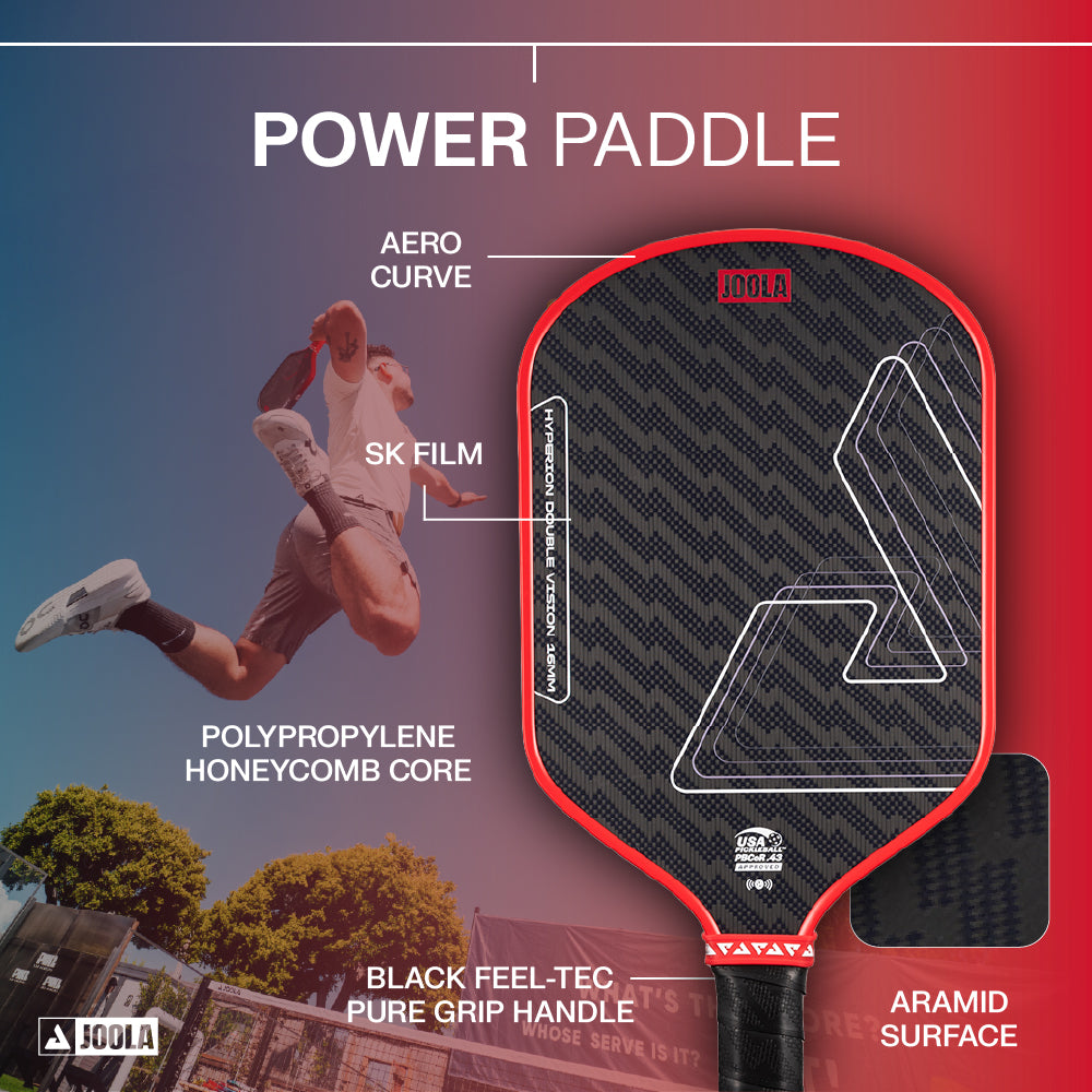Joola - Hyperion Double Vision 16mm Pickleball Paddle - Blaze Red