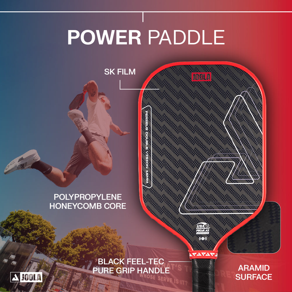 Joola - Perseus Double Vision 16mm Pickleball Paddle - Blaze Red