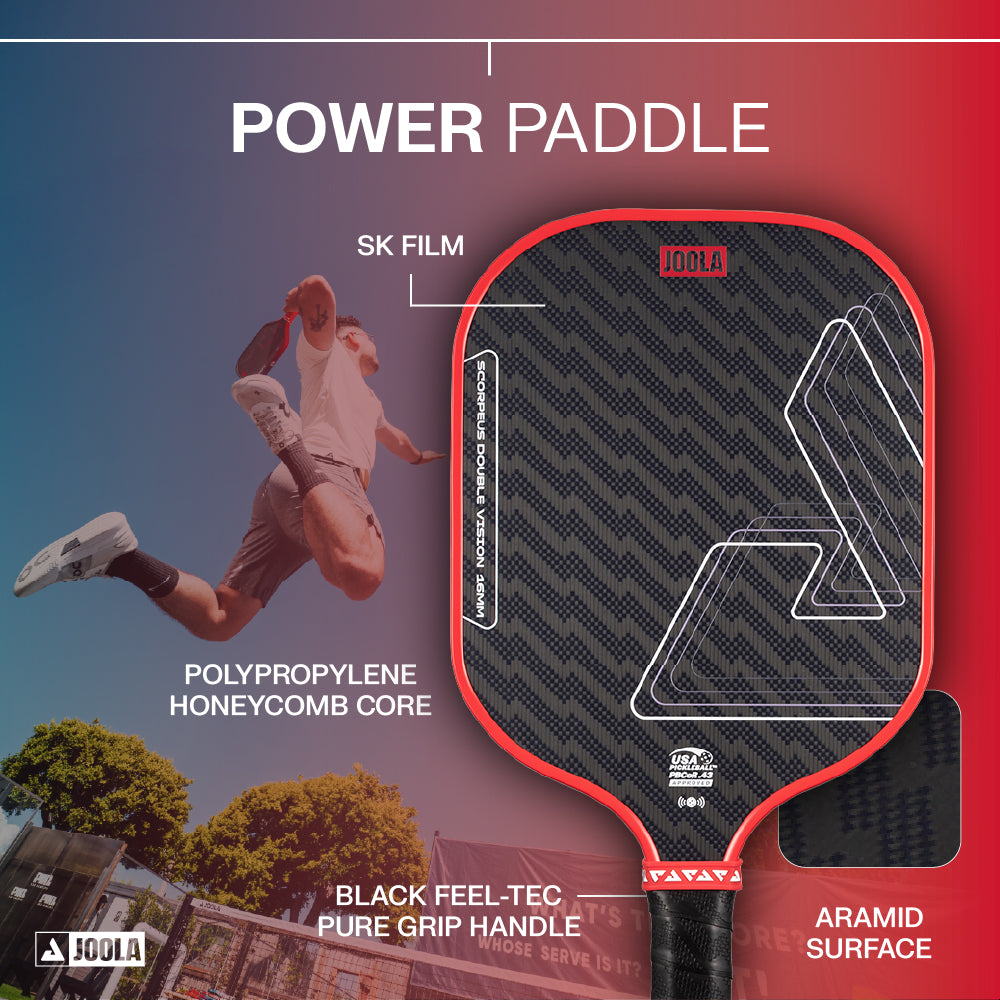 Joola - Scorpeus Double Vision 16mm Pickleball Paddle - Blaze Red