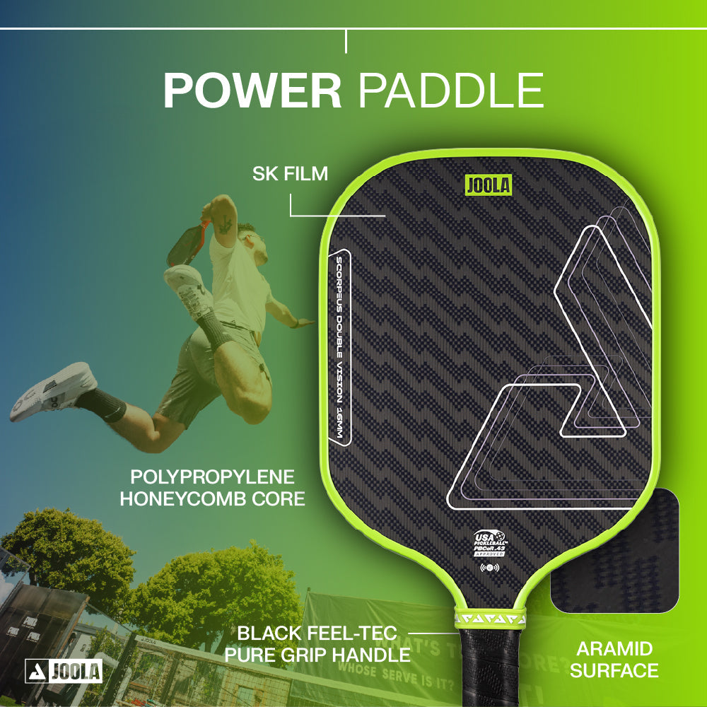 Joola - Scorpeus Double Vision 16mm Pickleball Paddle - Surge Green