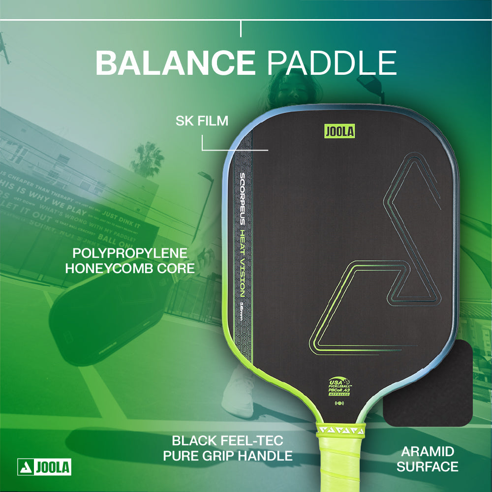 Joola - Scorpeus Heat Vision 16mm Pickleball Paddle - Surge Green