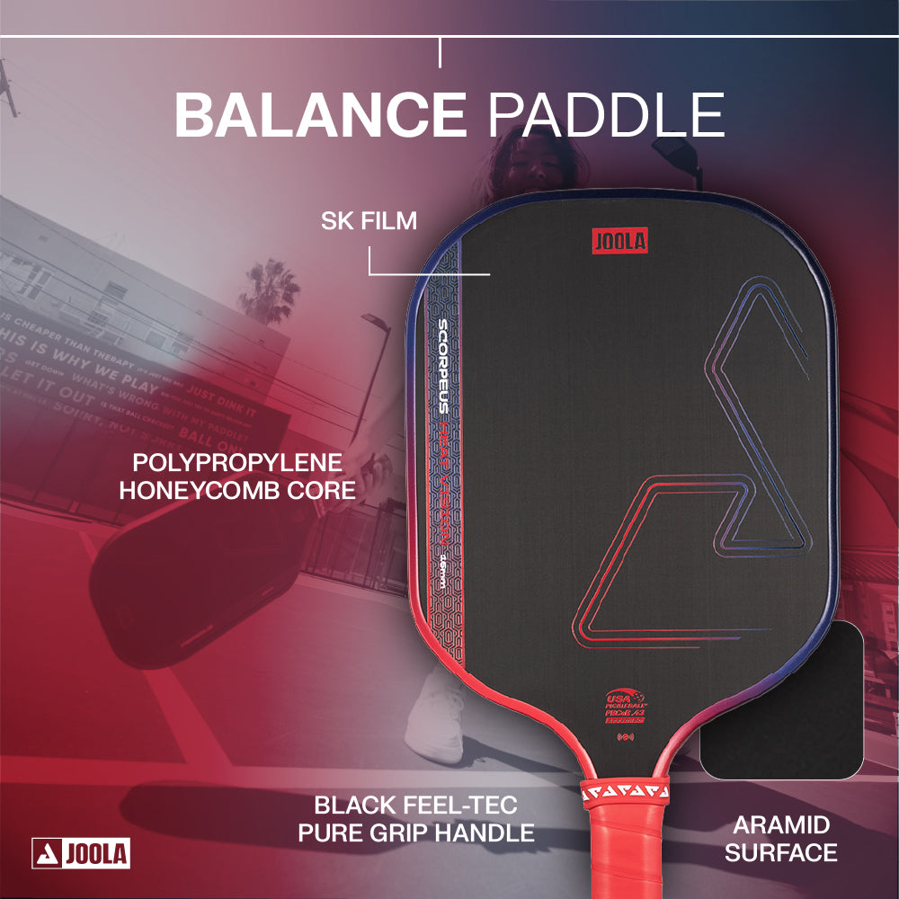 Joola - Scorpeus Heat Vision 16mm Pickleball Paddle- Blaze Red