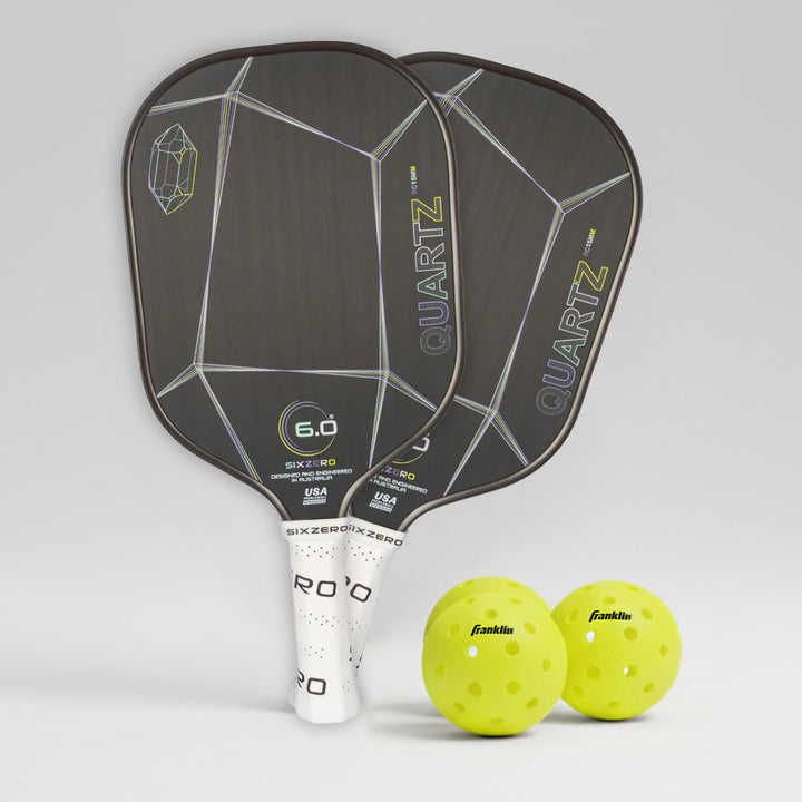 Six Zero Quartz Pickleball Paddle & Ball Bundle - Smokey