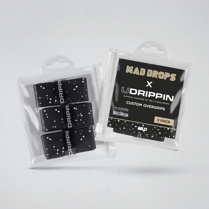 UDrippin - Drew Brees x MAD DROPS - NOLA Black Custom Grips 3 Pack
